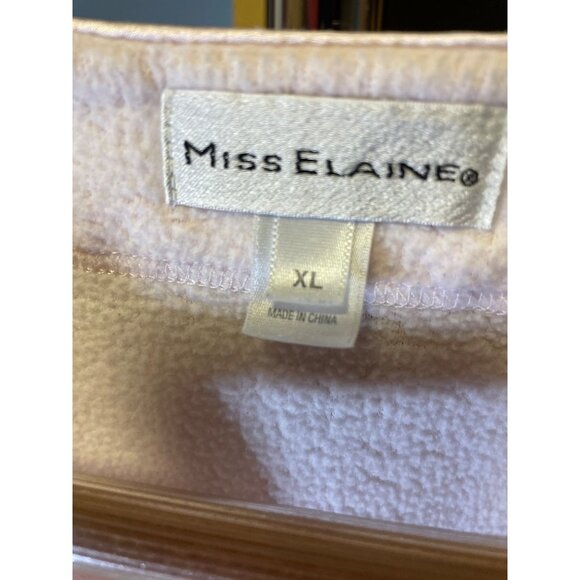 Miss Elaine Light Pink Embroidered Full Zip Collarless Robe Sz XL - Picture 5 of 7